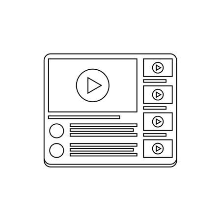 Outline video service icon. Clean. Vector.のイラスト素材