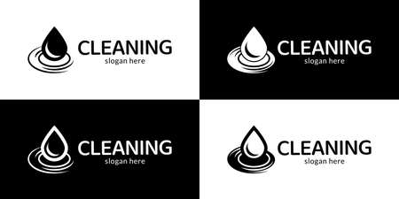 Stylish cleaning service logotype. Vector.のイラスト素材