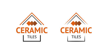 Modern geometric ceramic tiles logotype. Vector.のイラスト素材