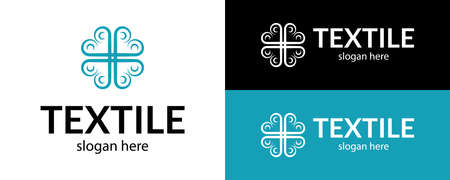 Creative textile logotype. Template for store, workshop, company.のイラスト素材