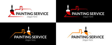 Painting services logo. Vector template.のイラスト素材