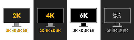 Modern display with high definition icon. Vector.のイラスト素材