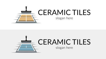 Modern ceramic tiles logo in perspective. Vector.のイラスト素材