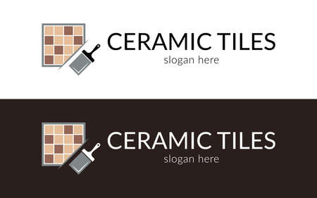 Creative mosaic tiles logo. Vector illustration.のイラスト素材
