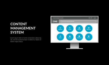 Original content management system. CMS. Vector illustration.のイラスト素材