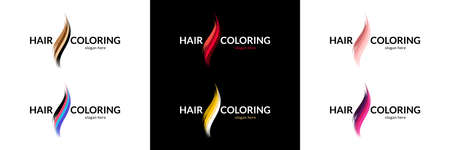Abstract hair coloring logo. Vector illustration.のイラスト素材