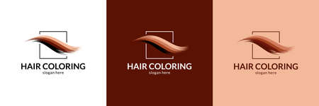 Hair coloring logo. Vector illustration.のイラスト素材