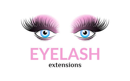 Fashionable eyelash extension logo. vector illustration.のイラスト素材