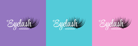 Graceful eyelash extension logo. vector illustration.