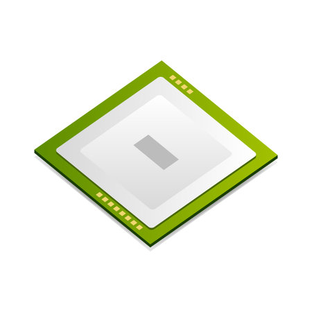 Isometric cpu icon. vector illustration.のイラスト素材
