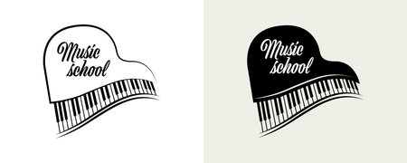 Elegant music school symbol. Vector illustration.のイラスト素材