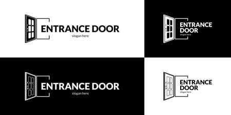 Stylish entrance door logo. Vector illustration.のイラスト素材