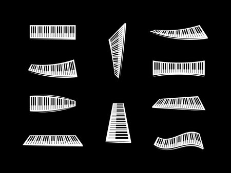 Elegant piano design elements setのイラスト素材