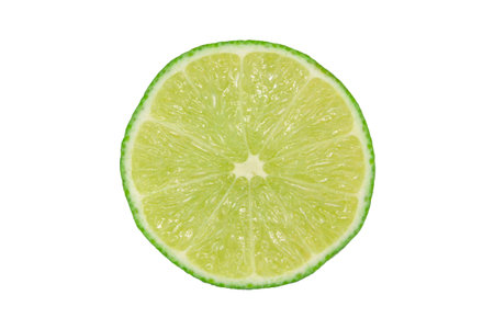 Half cut green lime white background