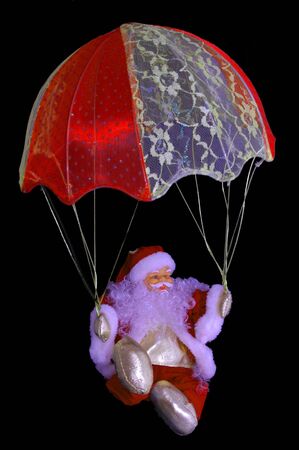 Parachuting Santaの写真素材