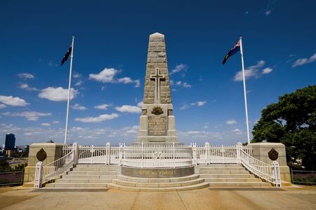 View of the war memorial in King's Park, Perth, Australia.のeditorial素材