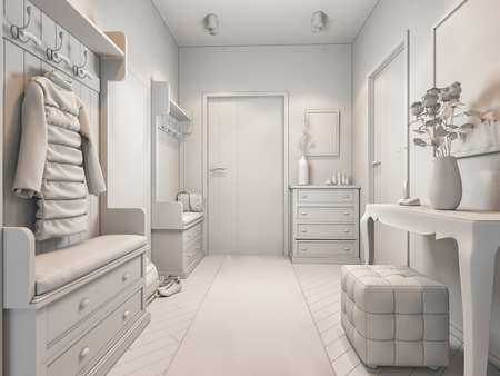 3d render of small apartments in pastel colors.の写真素材