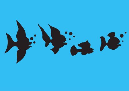 Illustration of tropical small fishes for chidren bookのイラスト素材