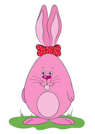 Vector illustration Easter bunny in an egg shapeのイラスト素材