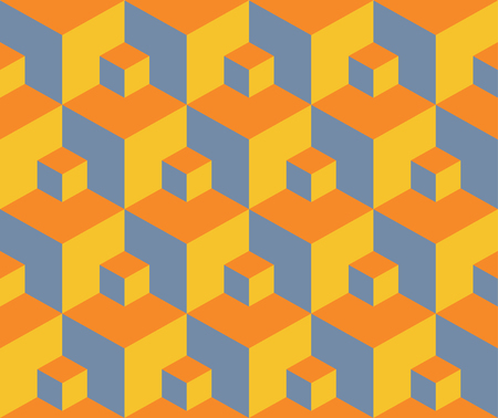 Vector illustration seamless pattern 3d cube abstractのイラスト素材