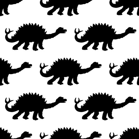 Vector illustration of a seamless repeating pattern of dinosaur Stegosaurus. The texture of the fabric for baby clothesのイラスト素材