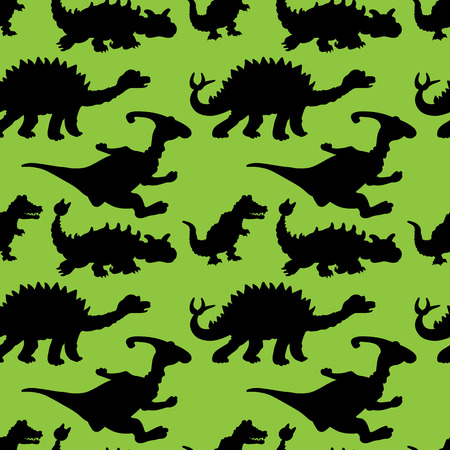 Vector illustration of a seamless repeating pattern of dinosaurs. The texture of the fabric for baby clothesのイラスト素材