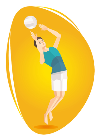 Vector illustration of a volleyball athlete.のイラスト素材