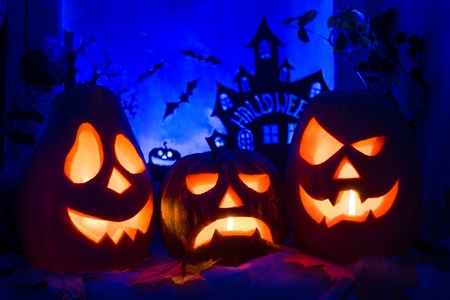 Photo pumpkins for Halloween. All Saints' Day. Halloween Feastの写真素材