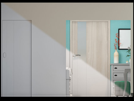 3d render of small apartments in pastel colors. Interor design hall in modern style. 3d illustration