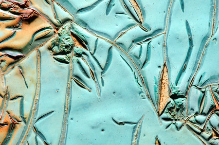 Chappy turquoise paint and orange rust in the corner.
