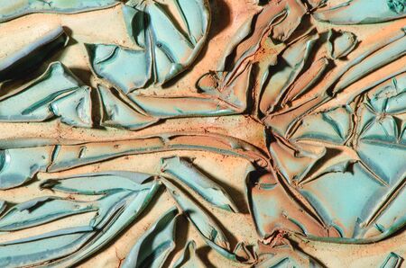 Chappy turquoise paint and orange rust in the corner.の写真素材