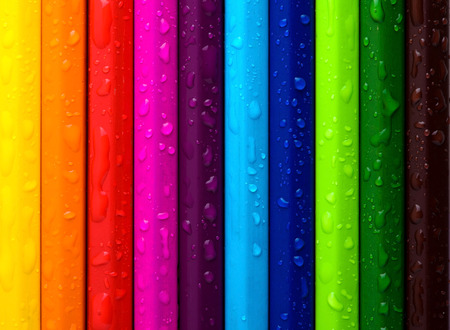 Pattern of wet colorful crayons one next to another.の写真素材