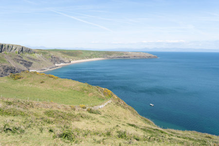 View of Porth Ceiriad beach, Lleyn Peninsular, Wales, UK