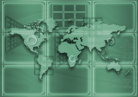 background with the world map and labelの写真素材