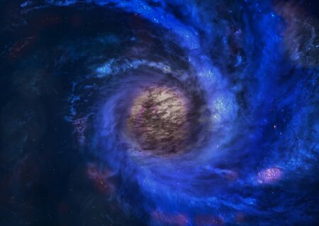 Far away spiral galaxyの写真素材