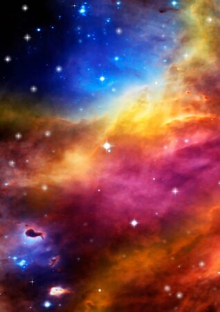 Far space being shone nebula as abstract backgroundの写真素材
