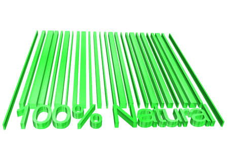 100 percent Natural barcodes isolated on white の写真素材