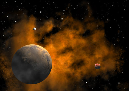 Far-out planets in a space against stars 