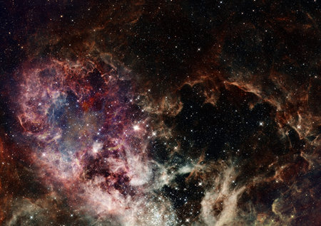 Star field in space, a nebulae and a gas congestion. 