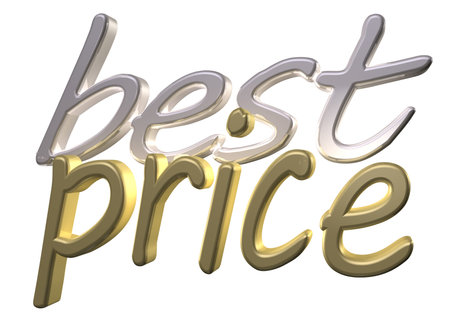 Glossy gold three-dimensional inscription Best price as a sign.