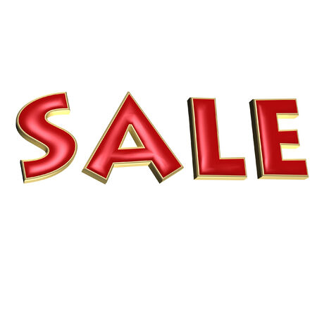 Glossy three-dimensional inscription Sale as a sign の写真素材