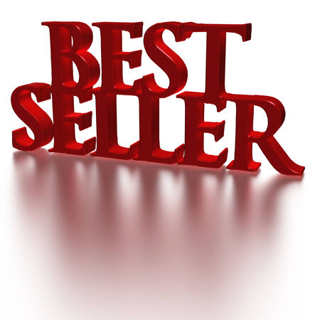 Glossy gold three-dimensional inscription Best seller as a sign.の写真素材