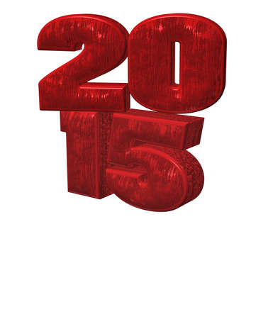 3d red text 2015 happy new year design.の写真素材