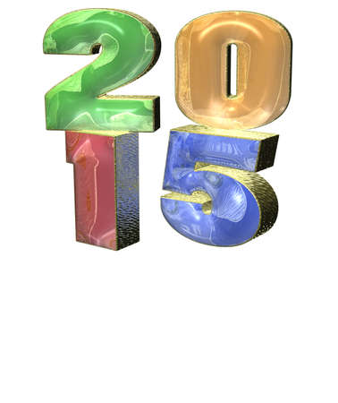 3d colour text 2015 happy new year design.の写真素材