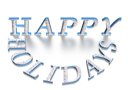 Glossy gold three-dimensional inscription Happy Holiday as a sign.