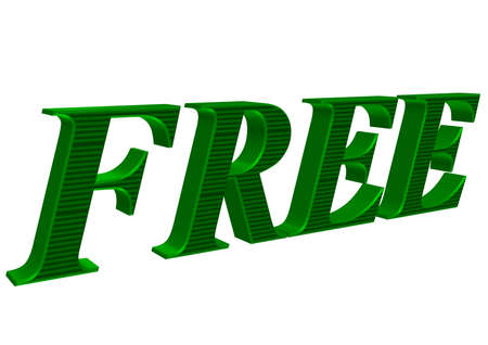 FREE 3D text isolated on white background.の写真素材
