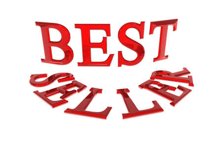 Glossy gold three-dimensional inscription Best seller as a sign.の写真素材