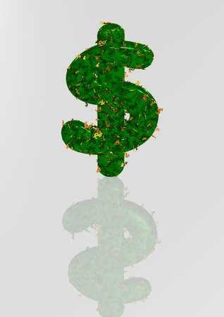 Currency sign the dollar made of a set of small dollars.の写真素材