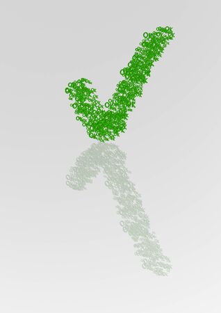 Check mark sign made from a set of small check marks.の写真素材