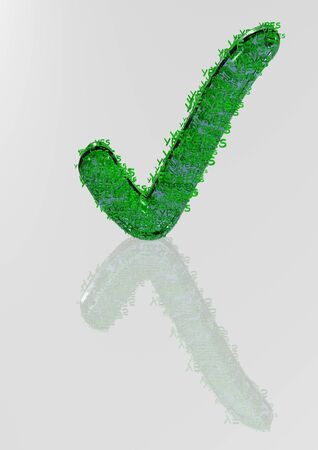 Check mark sign made from a set of small check marks.の写真素材